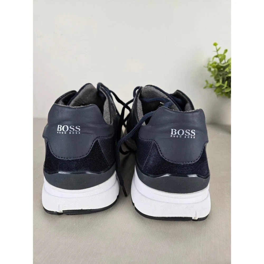 Hugo Boss Mens Navy Blue Side Logo Low Top Sneakers 50397613‎ EU 43